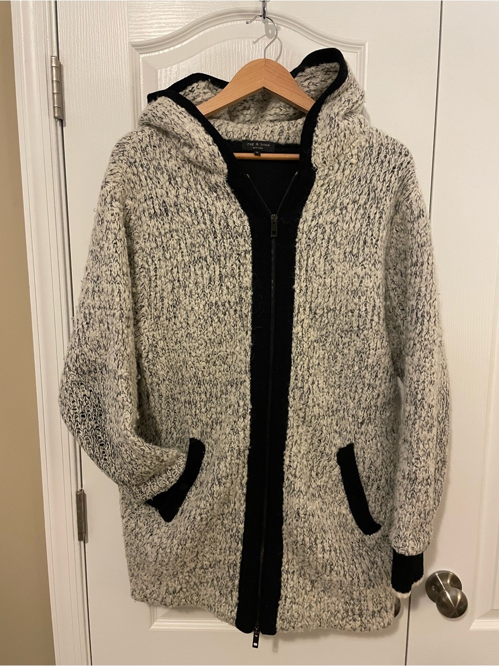 Rag & Bone Alpaca-Blend Longline Zip Hoodie